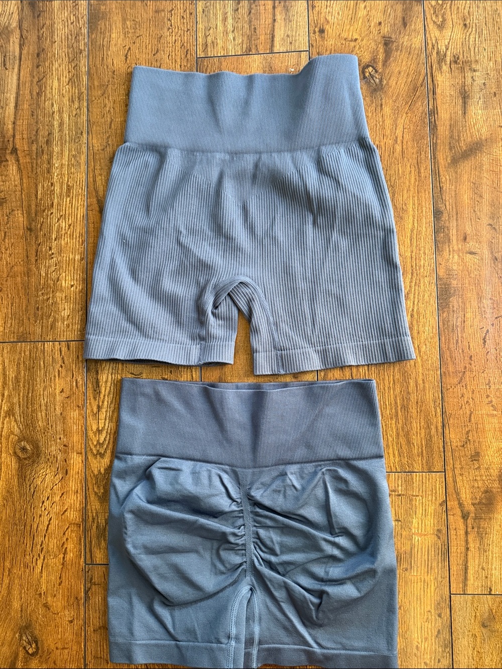 High-Waist Women's Athletic Bike Shorts in Slate Blue - 2 Pack